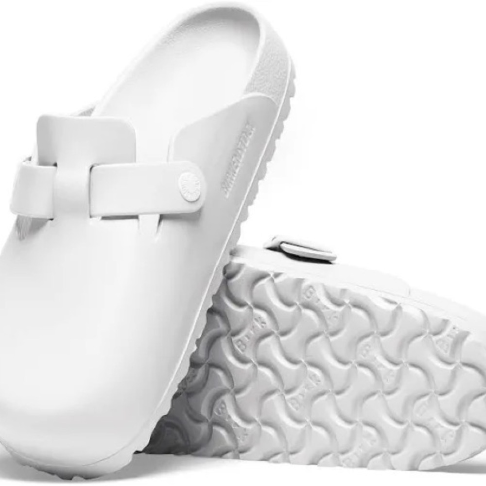 Birkenstock White Slip-On Sandals